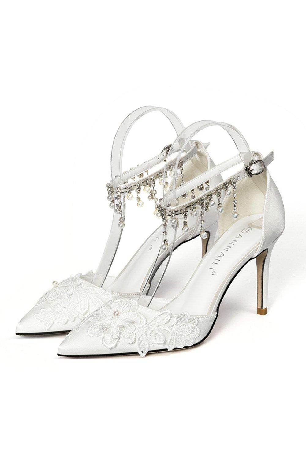 Stiletto Heel 9cm Satin Heels Bridal Shoes CK0110 - COCOMELODY
