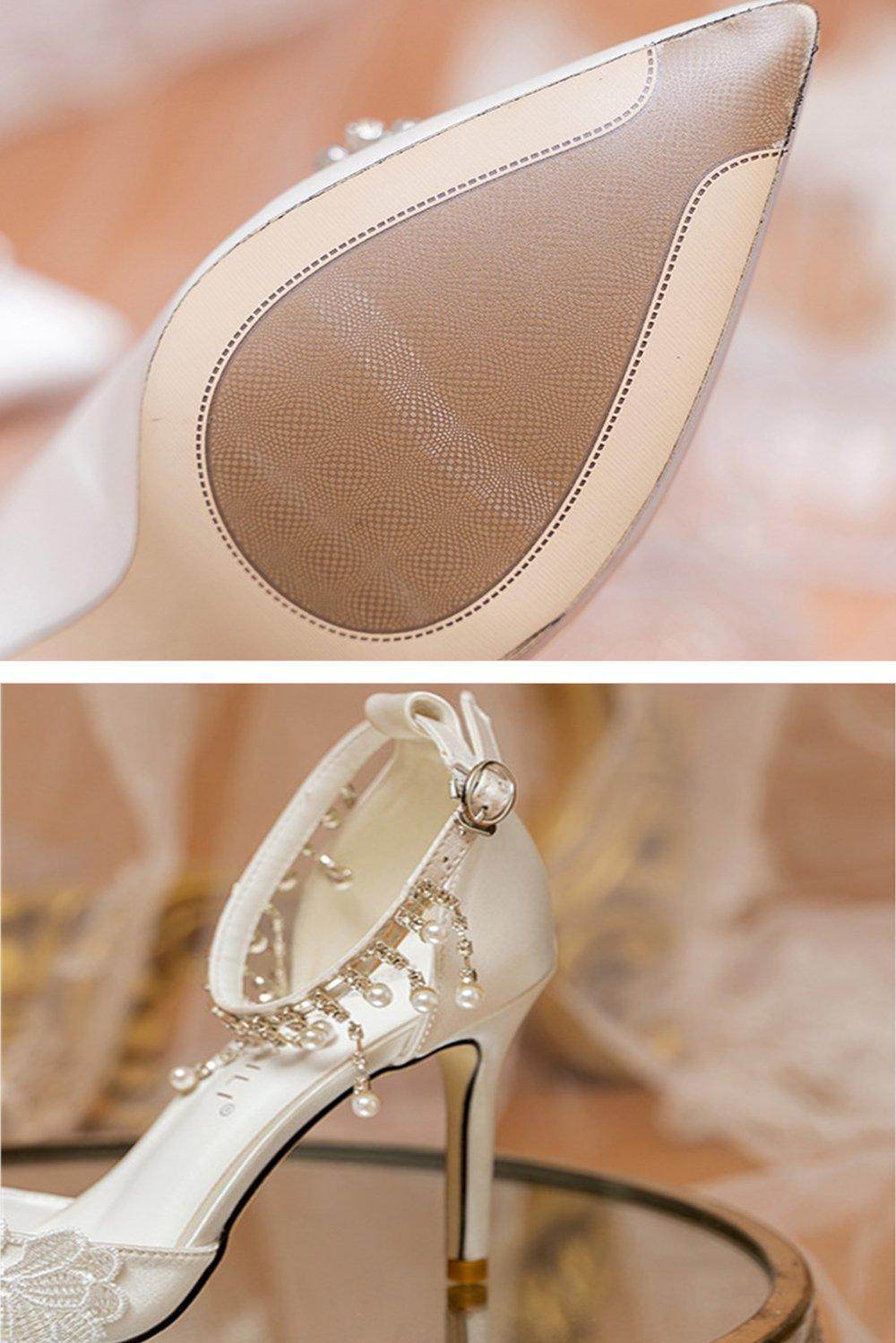 Stiletto Heel 9cm Satin Heels Bridal Shoes CK0110 - COCOMELODY