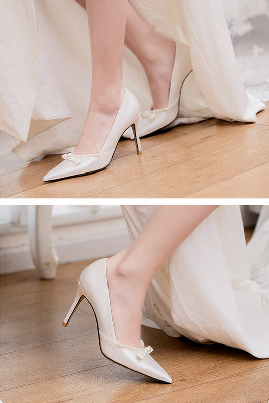 Stiletto Heel 9cm Satin Heels Bridal Shoes CK0112