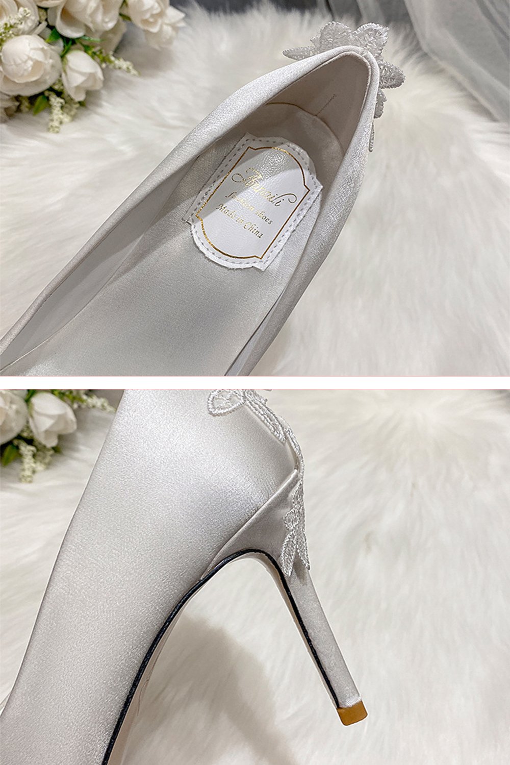 Stiletto Heel 9cm Satin Heels Bridal Shoes CK0113