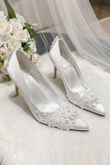 Stiletto Heel 9cm Satin Heels Bridal Shoes CK0113