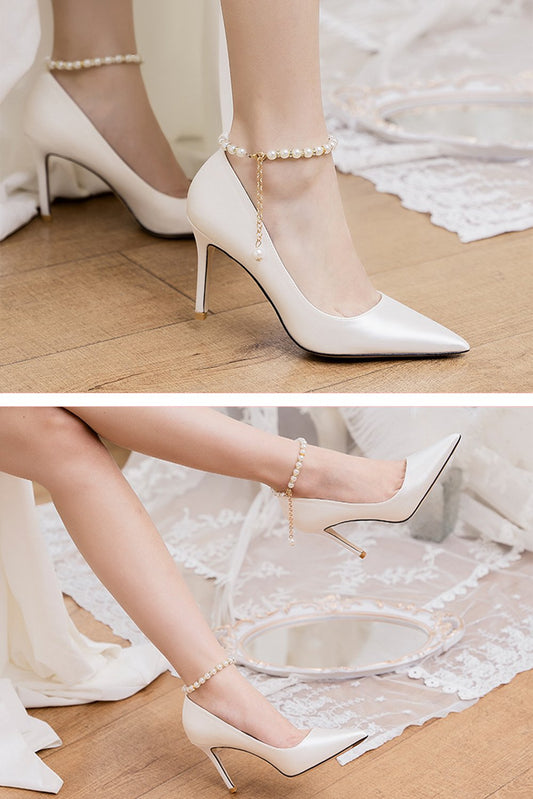 Stiletto Heel 9cm Satin Heels Bridal Shoes CK0114