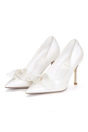 Stiletto Heel 9cm Satin Heels Bridal Shoes CK0118 - COCOMELODY
