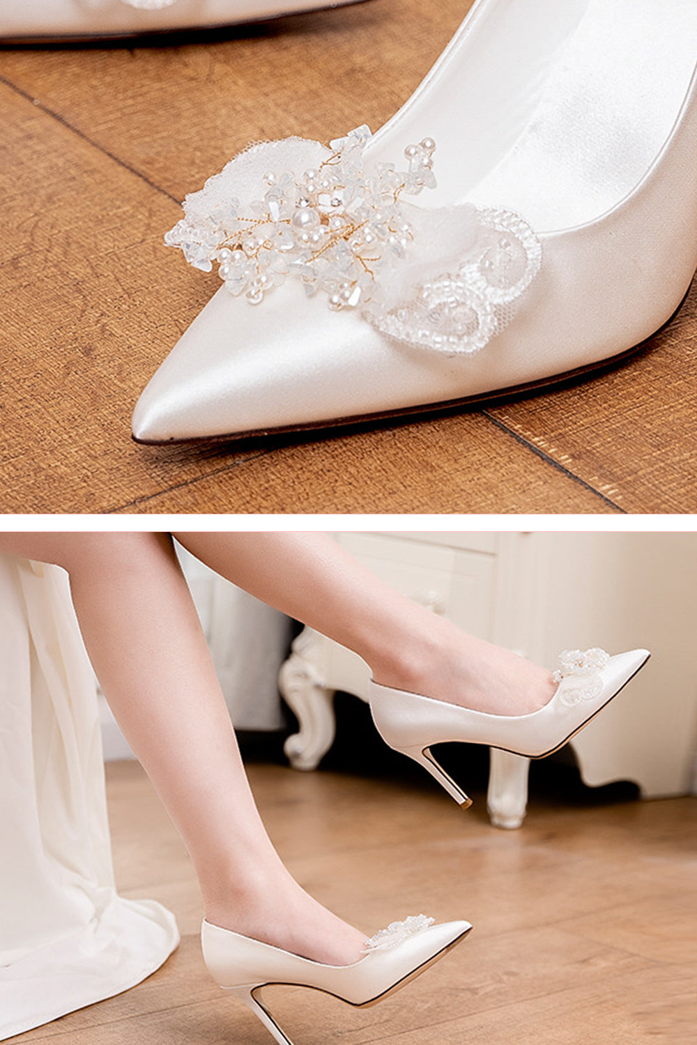 Stiletto Heel 9cm Satin Heels Bridal Shoes CK0118