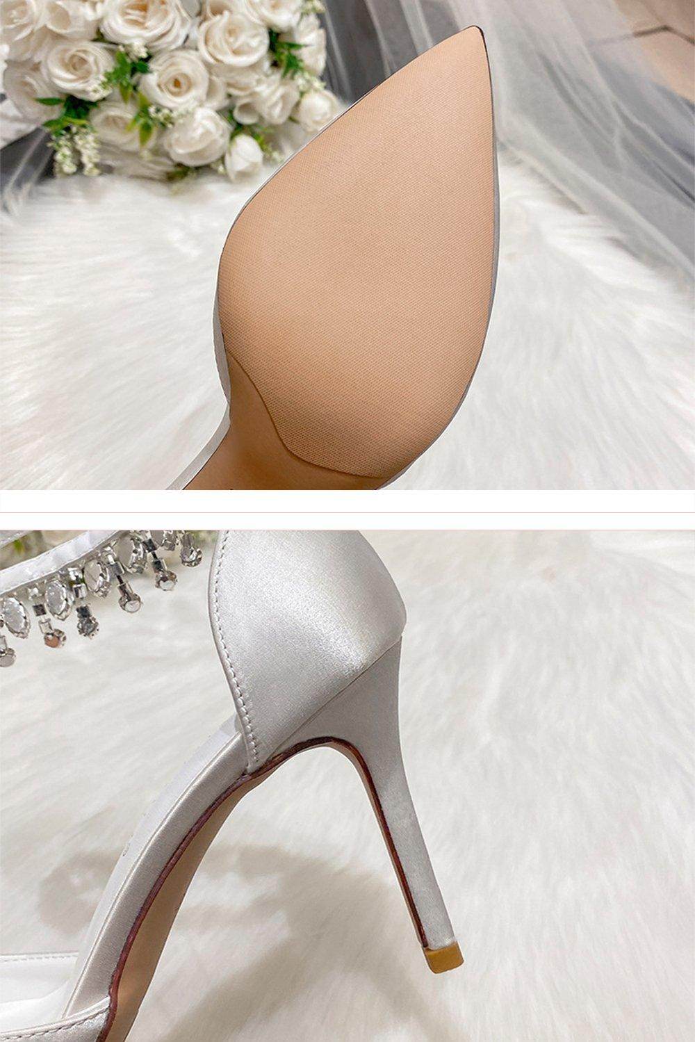 Stiletto Heel 9cm Satin Heels Bridal Shoes CK0119 - COCOMELODY