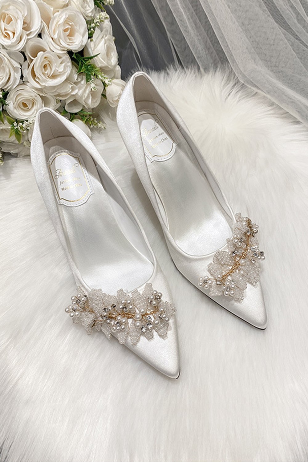 Stiletto Heel 9cm Satin Heels Bridal Shoes CK0124