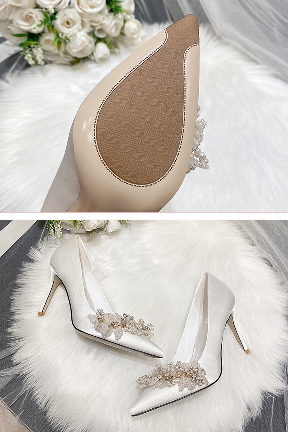 Stiletto Heel 9cm Satin Heels Bridal Shoes CK0124