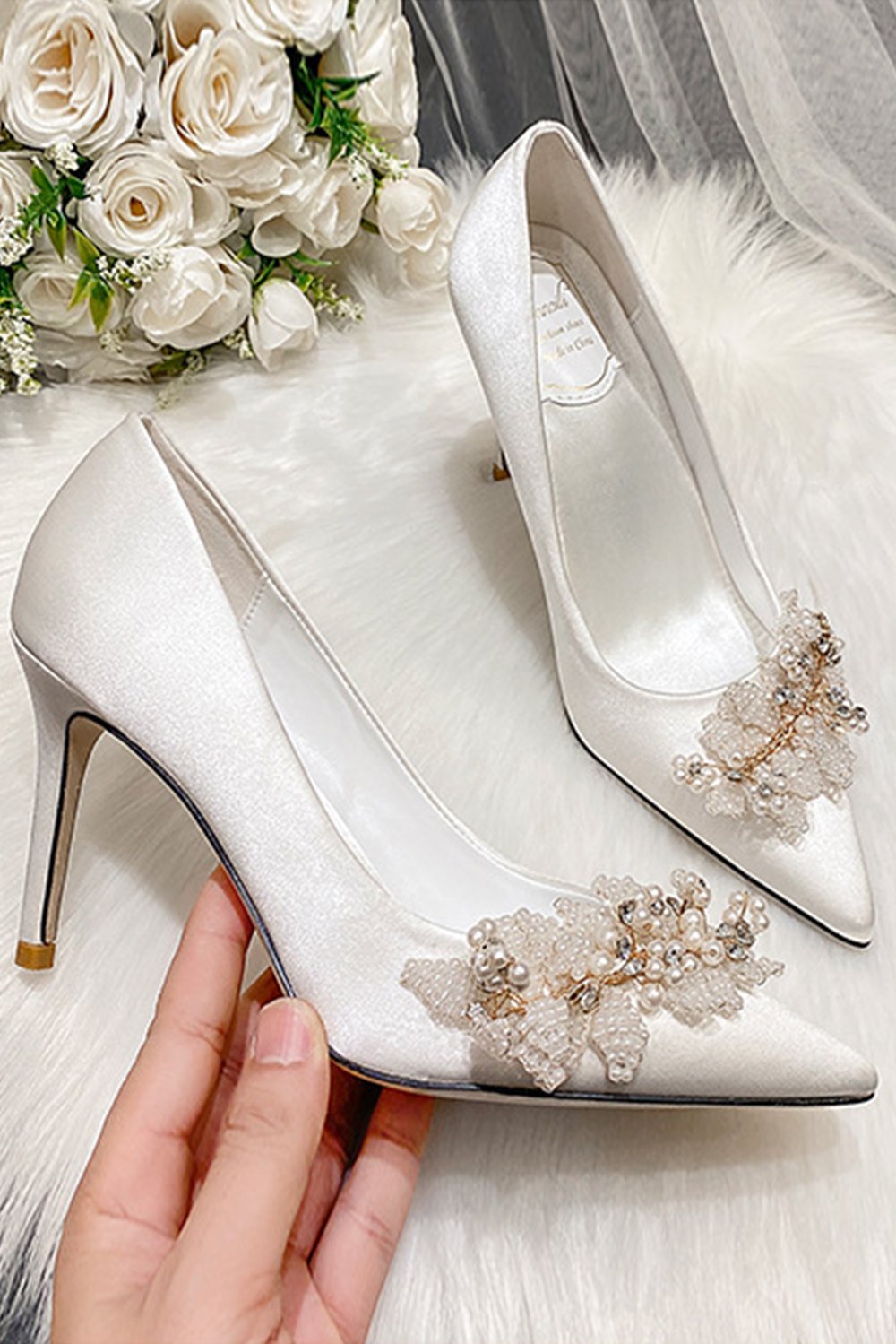 Stiletto Heel 9cm Satin Heels Bridal Shoes CK0124