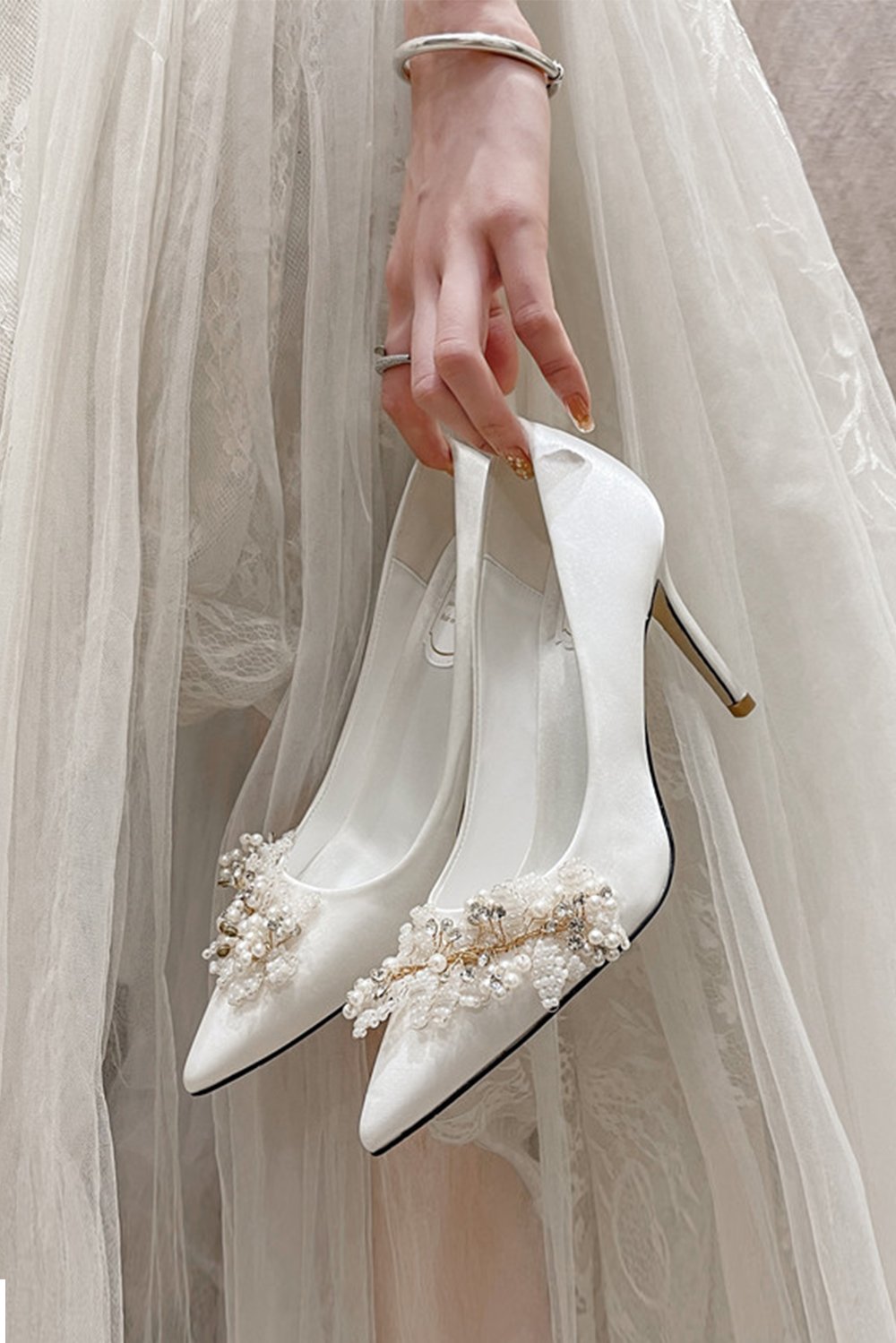 Stiletto Heel 9cm Satin Heels Bridal Shoes CK0124