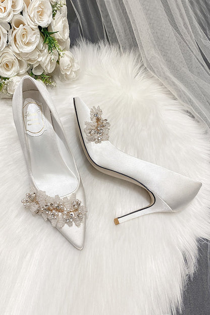 Stiletto Heel 9cm Satin Heels Bridal Shoes CK0124