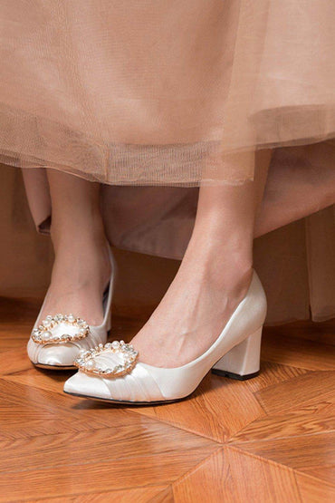 Stiletto Heel 9cm Satin Heels Bridal Shoes CK0125 - COCOMELODY