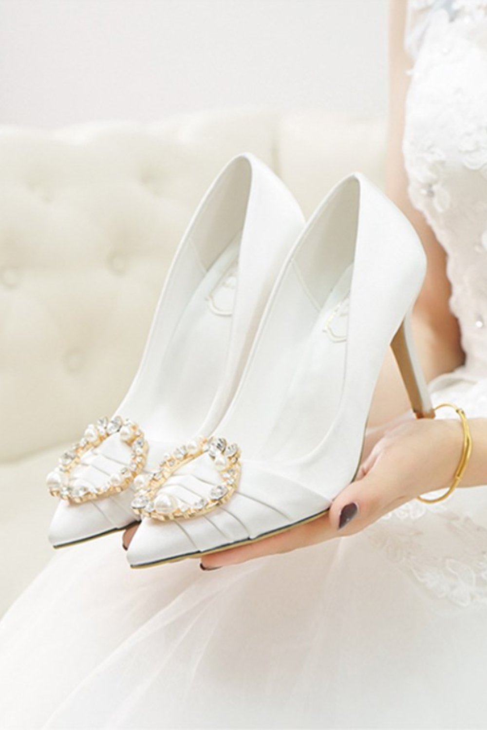 Stiletto Heel 9cm Satin Heels Bridal Shoes CK0125