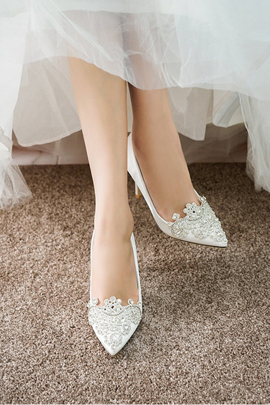 Stiletto Heel 9cm Satin Heels Bridal Shoes CK0128