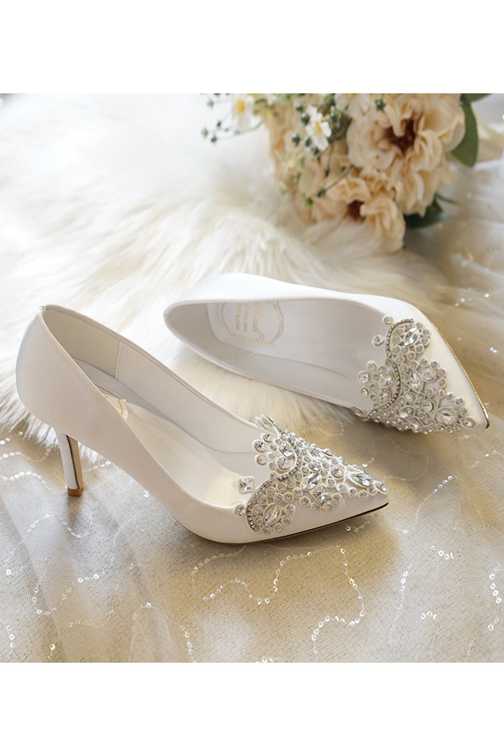 Stiletto Heel 9cm Satin Heels Bridal Shoes CK0128