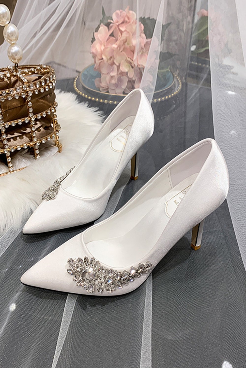 Stiletto Heel 9cm Satin Heels Bridal Shoes CK0129