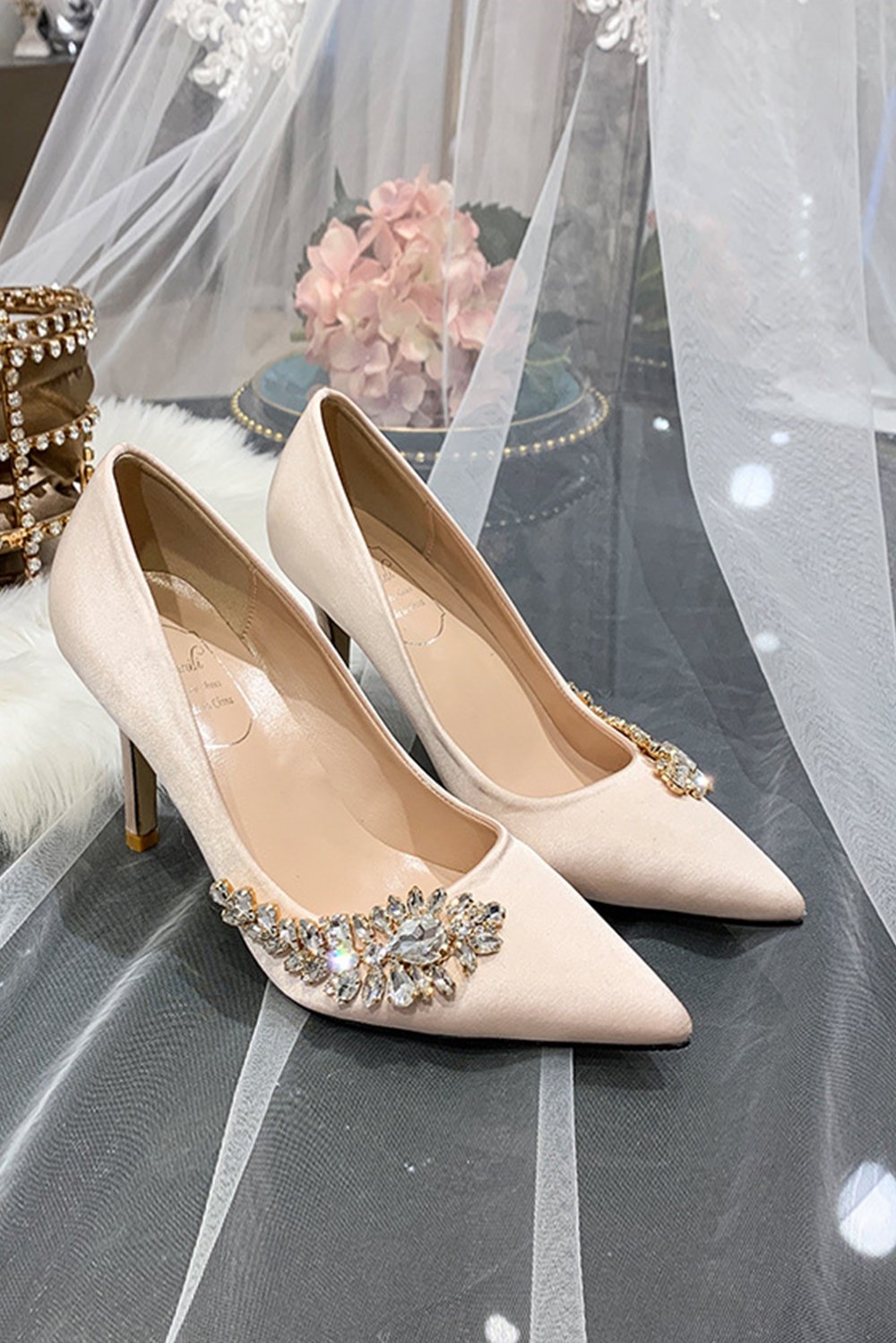 Stiletto Heel 9cm Satin Heels Bridal Shoes CK0129