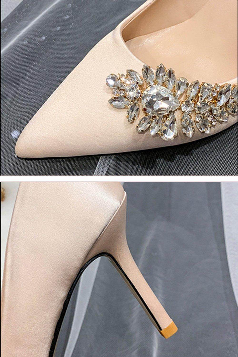 Stiletto Heel 9cm Satin Heels Bridal Shoes CK0129 - COCOMELODY