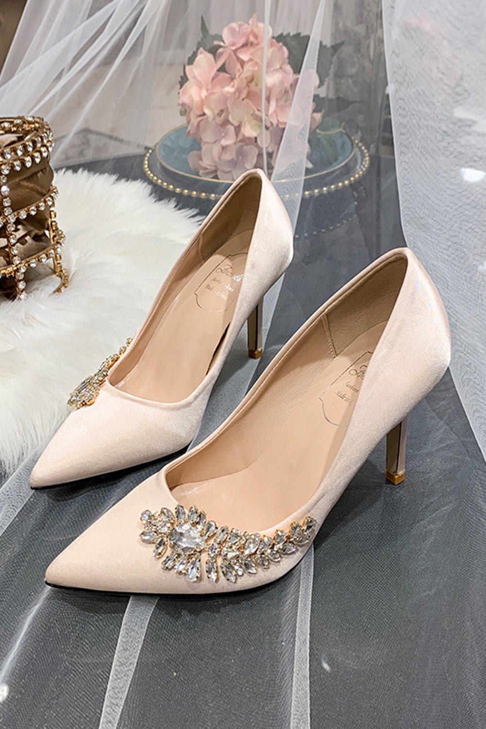 Stiletto Heel 9cm Satin Heels Bridal Shoes CK0129