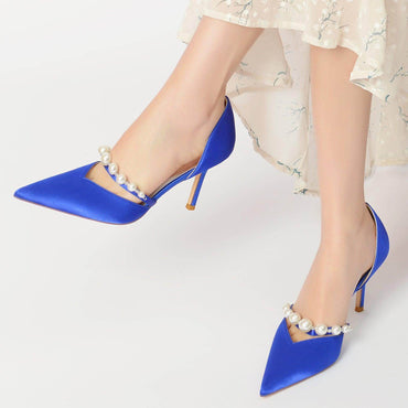Stiletto Heel 8.5cm Silk-Like Shoes CK0136 - COCOMELODY