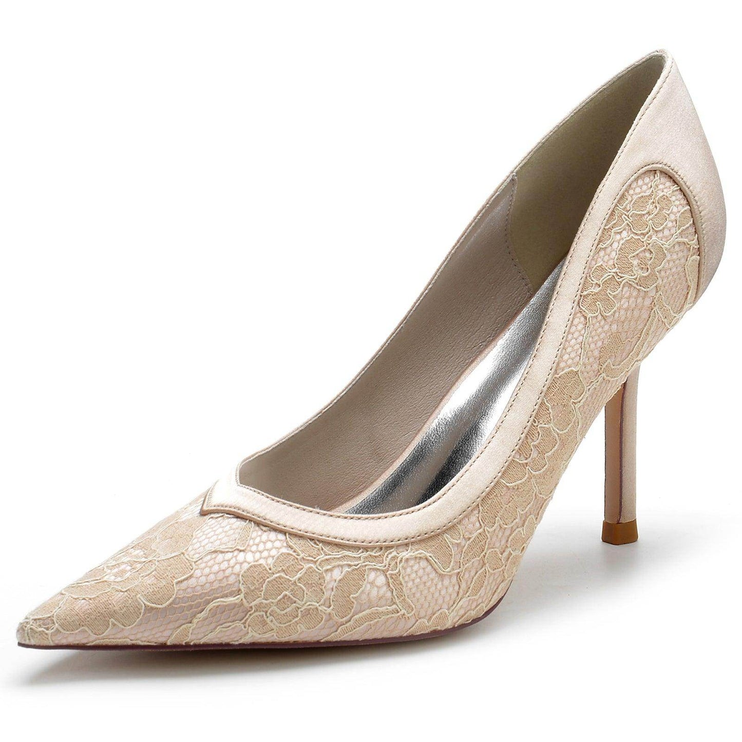 Stiletto Heel 8.5cm Silk-Like Lace Shoes CK0143 - COCOMELODY