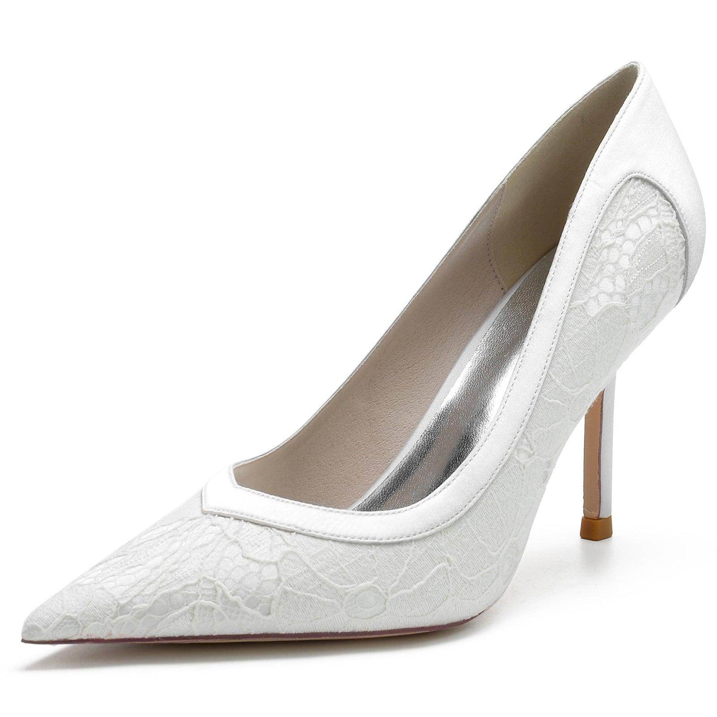 Stiletto Heel 8.5cm Silk-Like Lace Shoes CK0143 - COCOMELODY