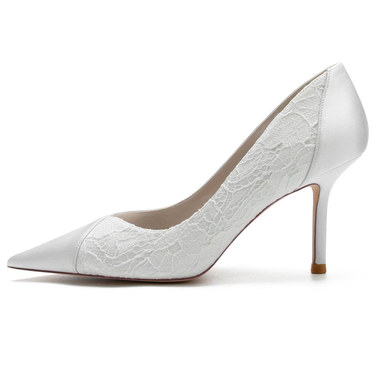 Stiletto Heel 8.5cm Silk-Like Lace Shoes CK0144 - COCOMELODY