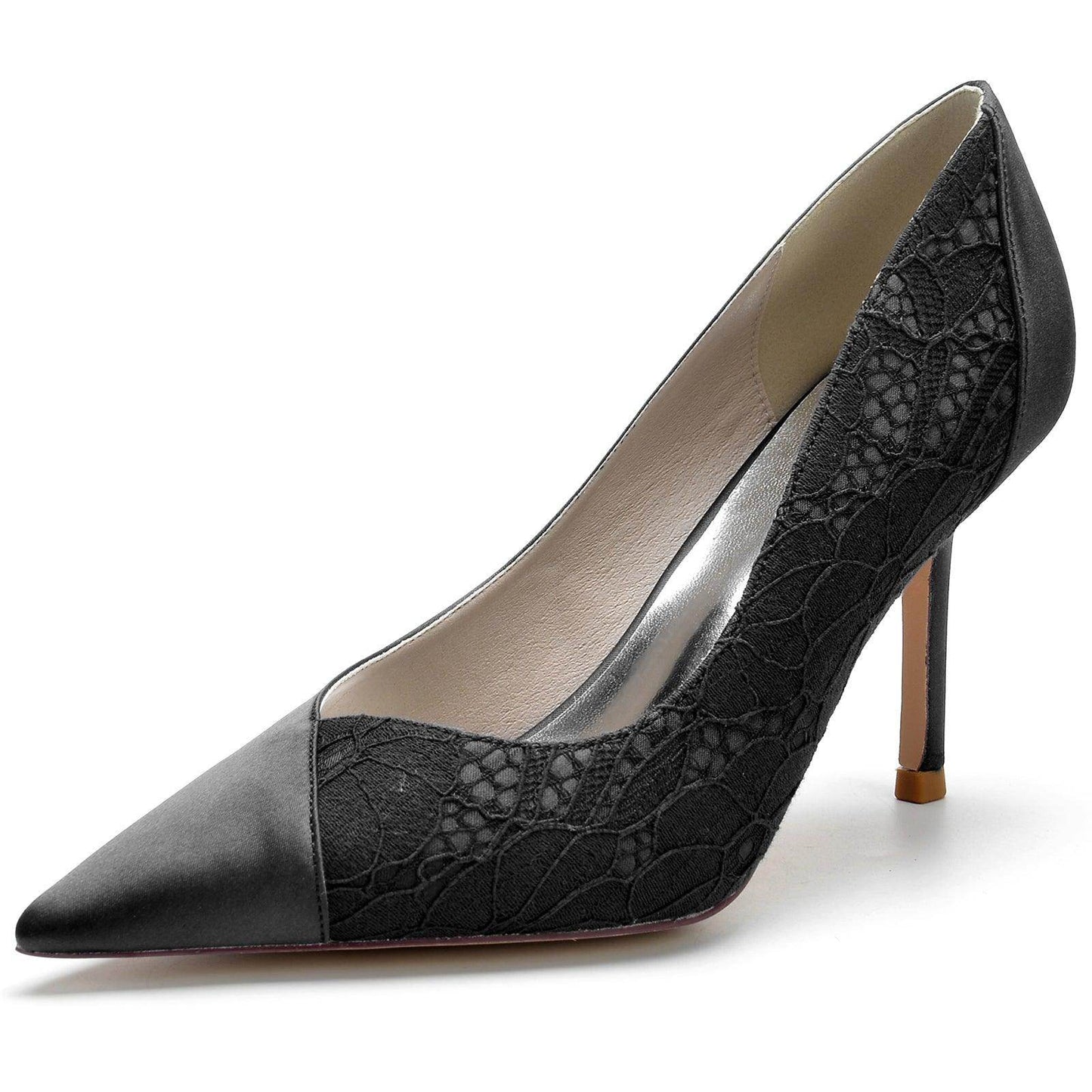 Stiletto Heel 8.5cm Silk-Like Lace Shoes CK0144 - COCOMELODY