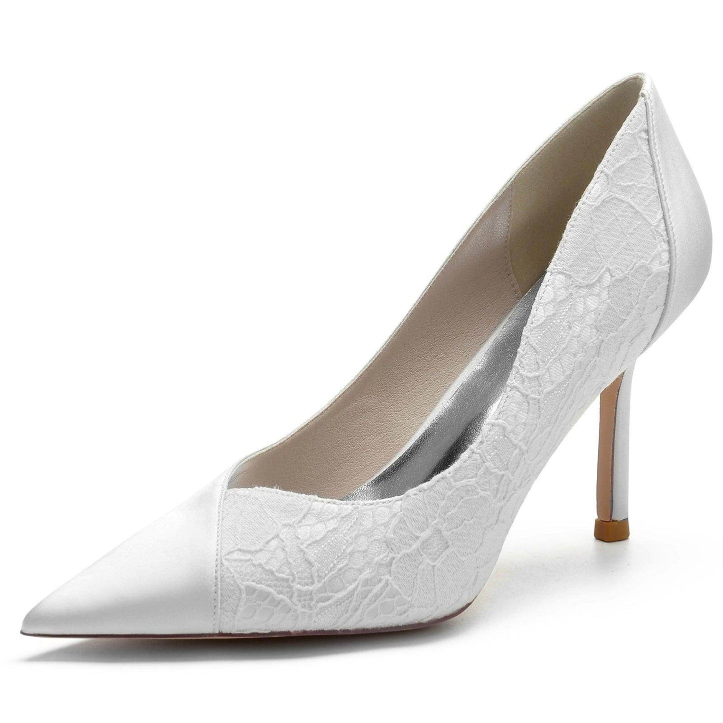 Stiletto Heel 8.5cm Silk-Like Lace Shoes CK0144 - COCOMELODY