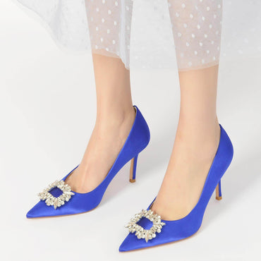 Stiletto Heel 8.5cm Silk-Like Shoes CK0147 - COCOMELODY