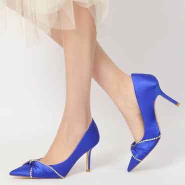 Stiletto Heel 8.5cm Silk-Like Shoes CK0148