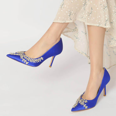 Stiletto Heel 8.5cm Silk-Like Shoes CK0151 - COCOMELODY