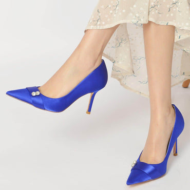 Stiletto Heel 8.5cm Silk-Like Shoes CK0152 - COCOMELODY