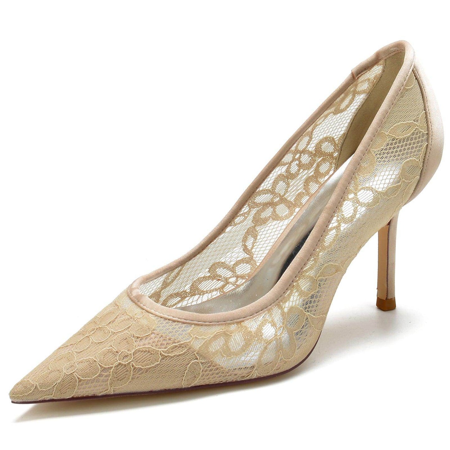 Stiletto Heel 8.5cm Silk-Like Lace Shoes CK0157 - COCOMELODY