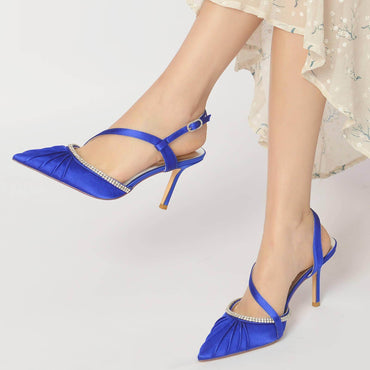 Stiletto Heel 8.5cm Silk-Like Shoes CK0162 - COCOMELODY