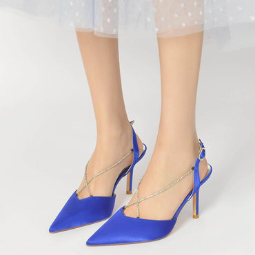 Stiletto Heel 8.5cm Silk-Like Shoes CK0167 - COCOMELODY