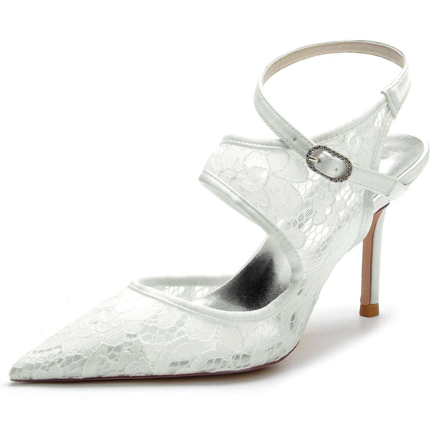 Stiletto Heel 8.5cm Silk-Like Lace Shoes CK0171 - COCOMELODY