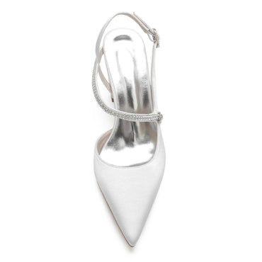 Chunky Heel 8.5cm Silk-Like Shoes CK0184 - COCOMELODY