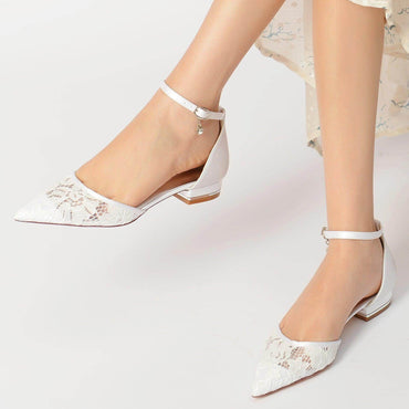 Flat Heel 2.5cm Lace Shoes CK0254 - COCOMELODY