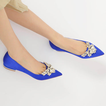 White Satin Pointy Shoes CK0279 - COCOMELODY