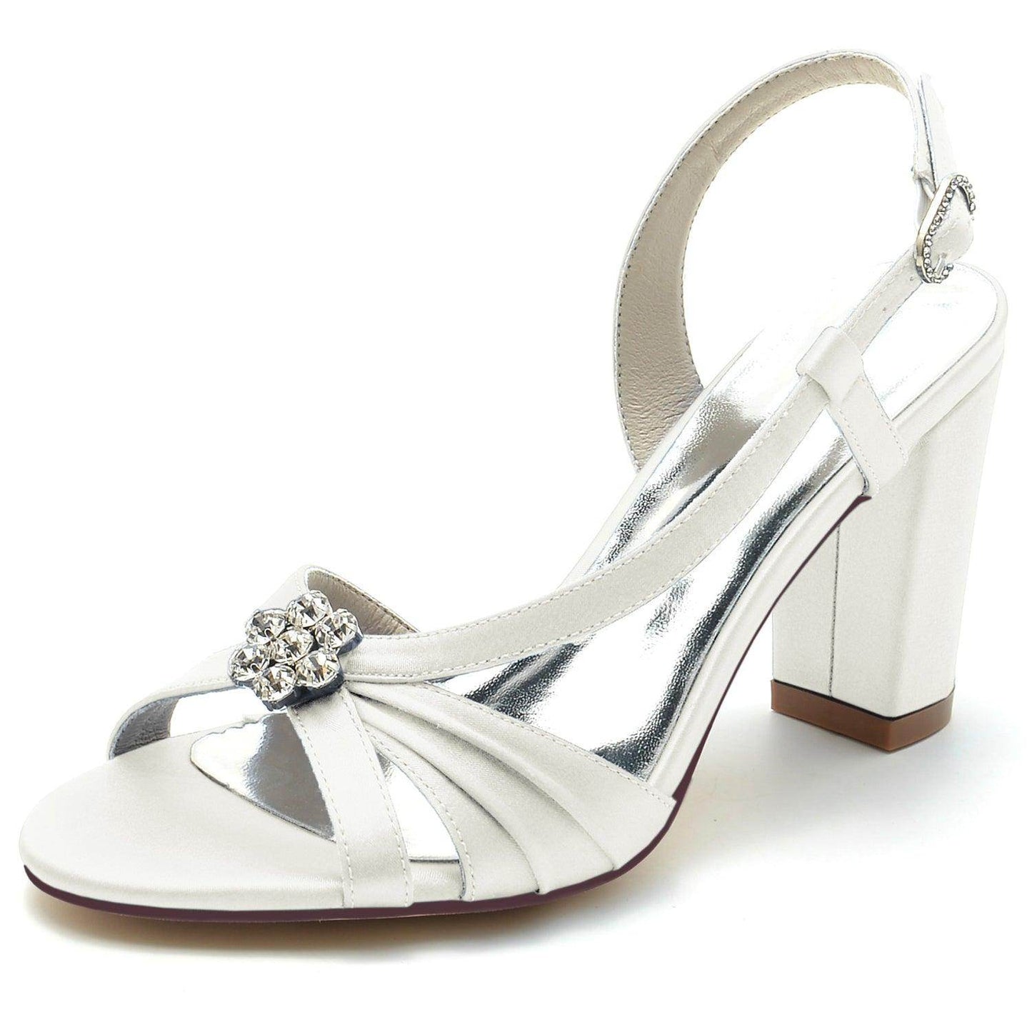 Chunky Heel 8.5cm Silk-Like Shoes CK0302 - COCOMELODY