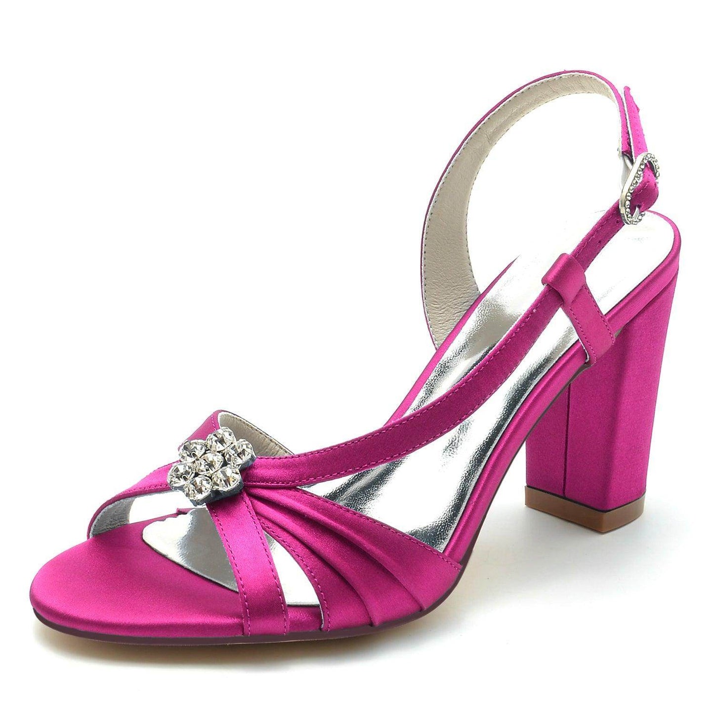 Chunky Heel 8.5cm Silk-Like Shoes CK0302 - COCOMELODY