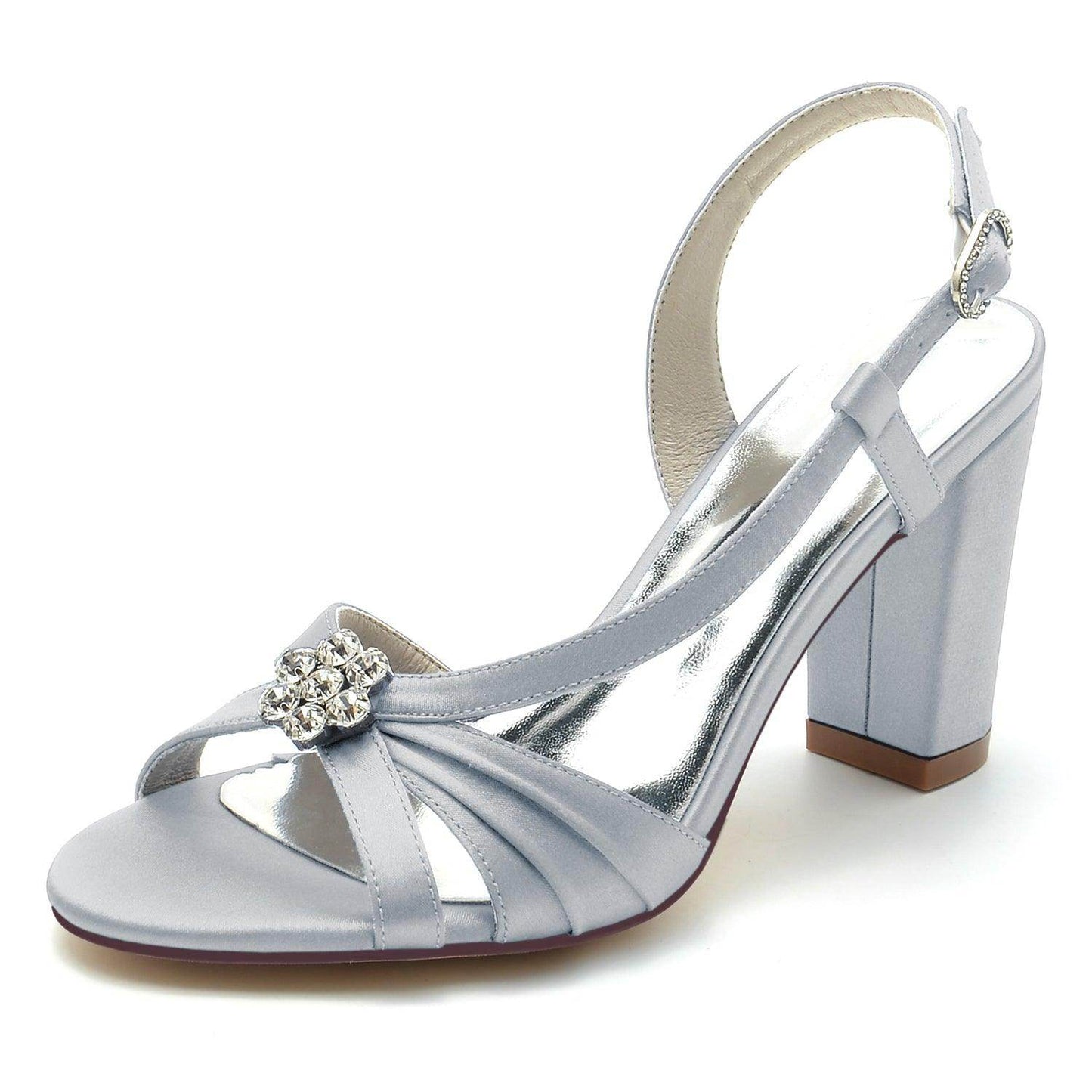 Chunky Heel 8.5cm Silk-Like Shoes CK0302 - COCOMELODY