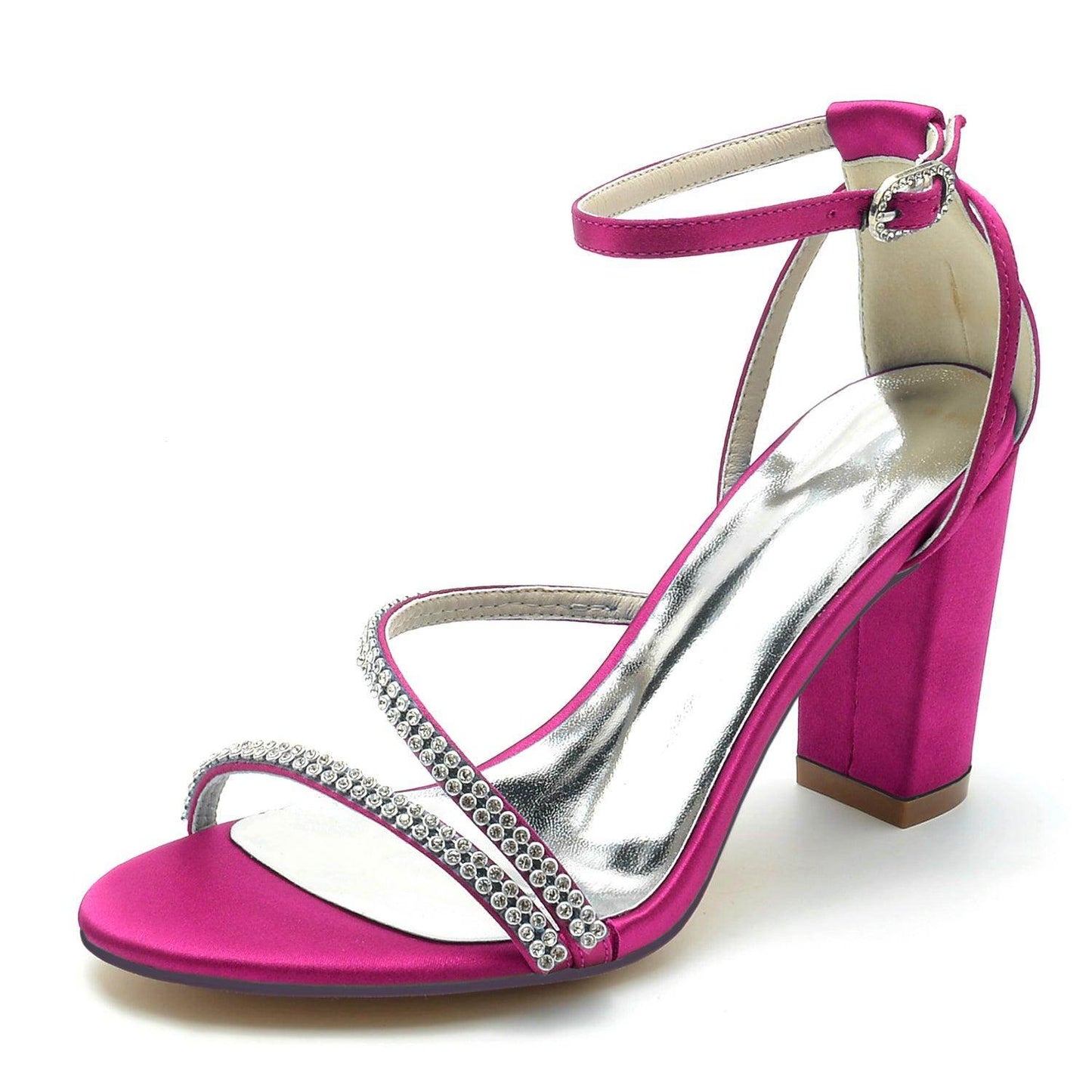 Blue Ankle Strap Heels CK0303 - COCOMELODY