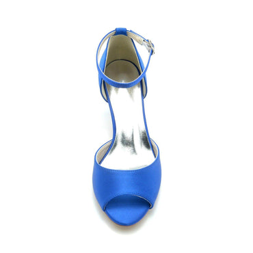 Blue Satin Heels CK0305 - COCOMELODY