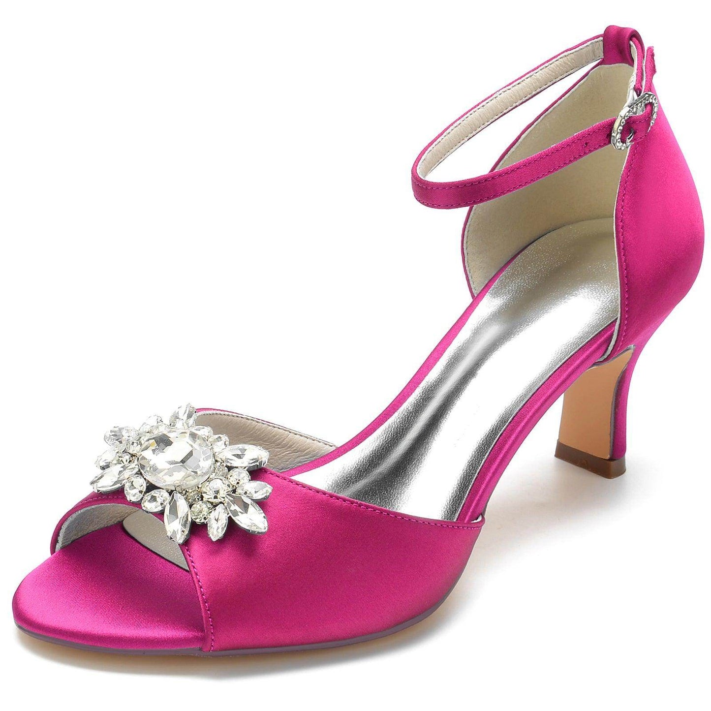Chunky Heel 6.5cm Silk-Like Shoes CK0307 - COCOMELODY