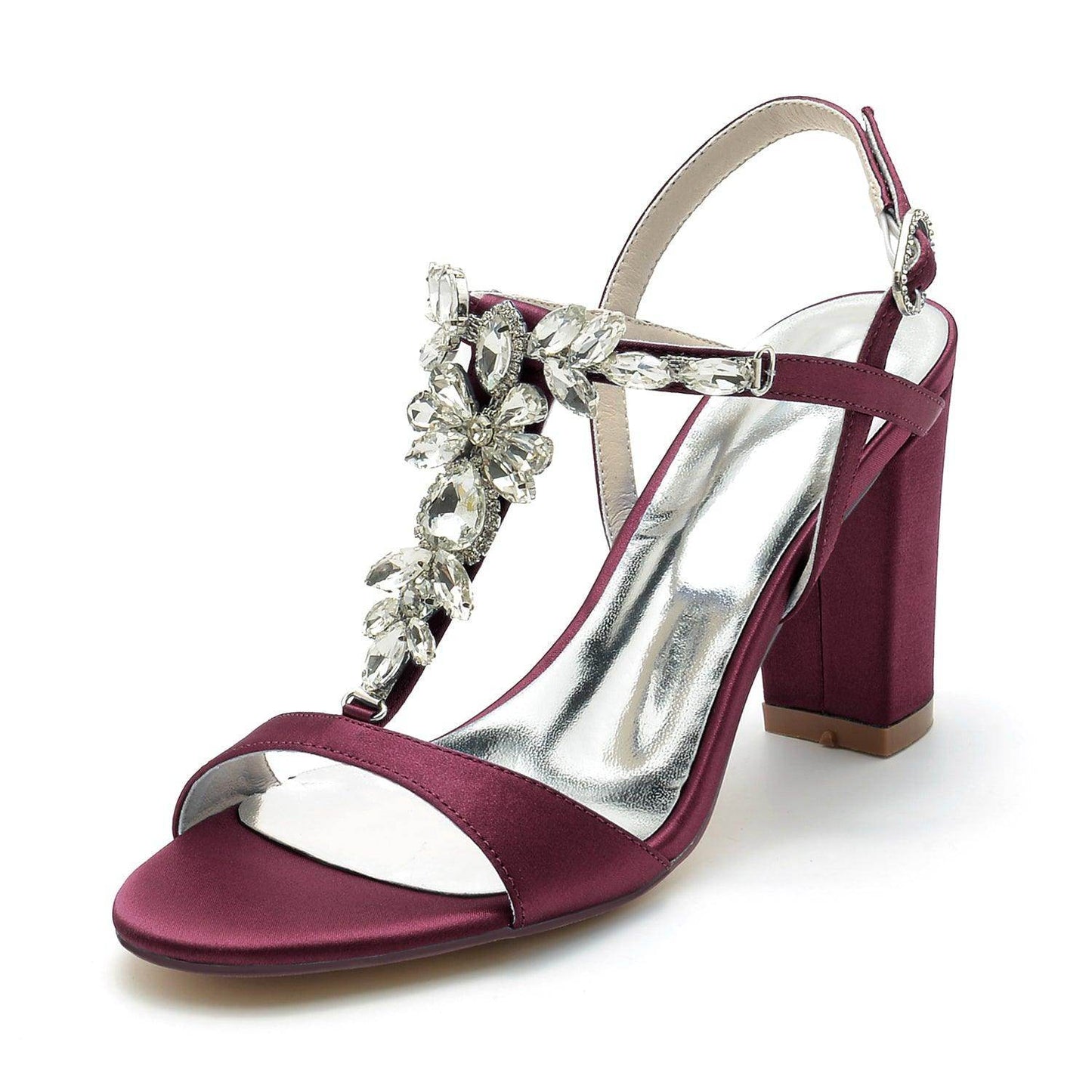 Chunky Heel 8.5cm Silk-Like Shoes CK0310 - COCOMELODY