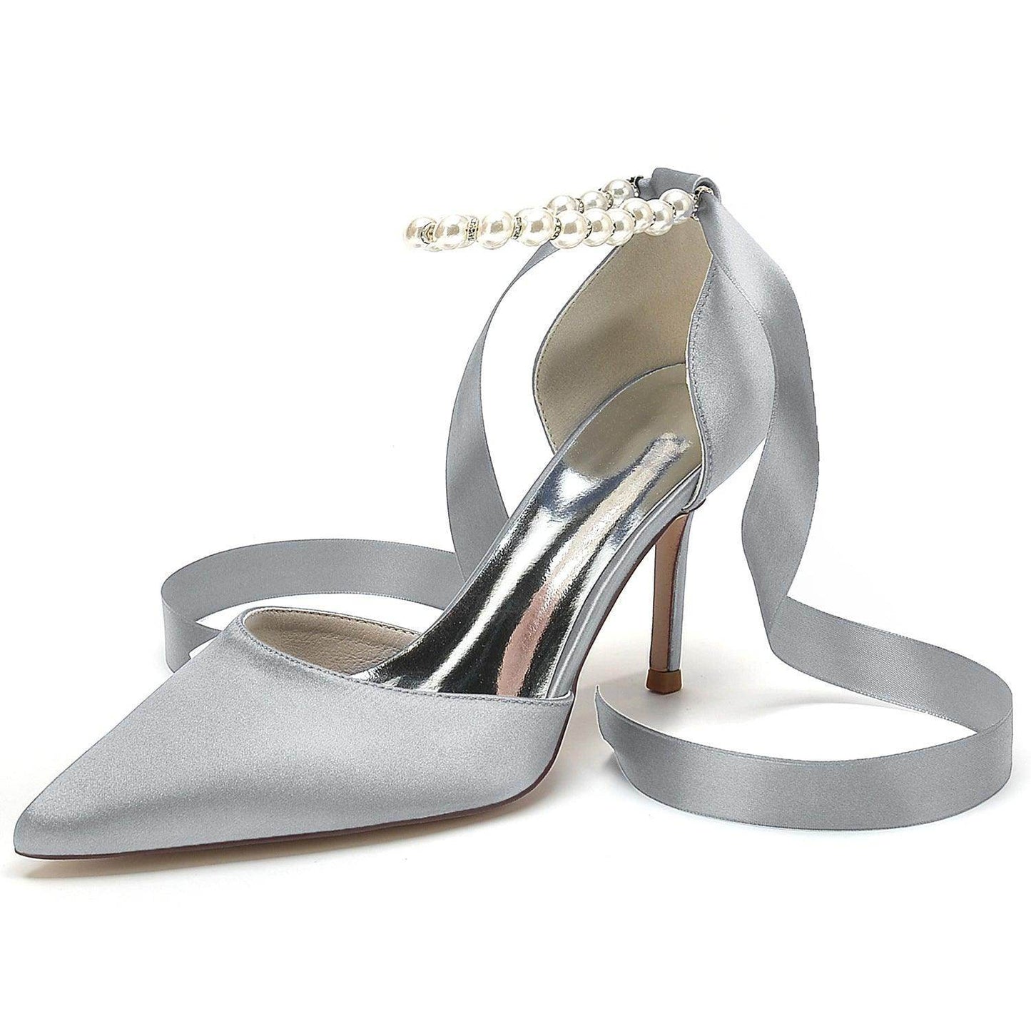Stiletto Heel 8.5cm Silk-Like Shoes CK0380 - COCOMELODY