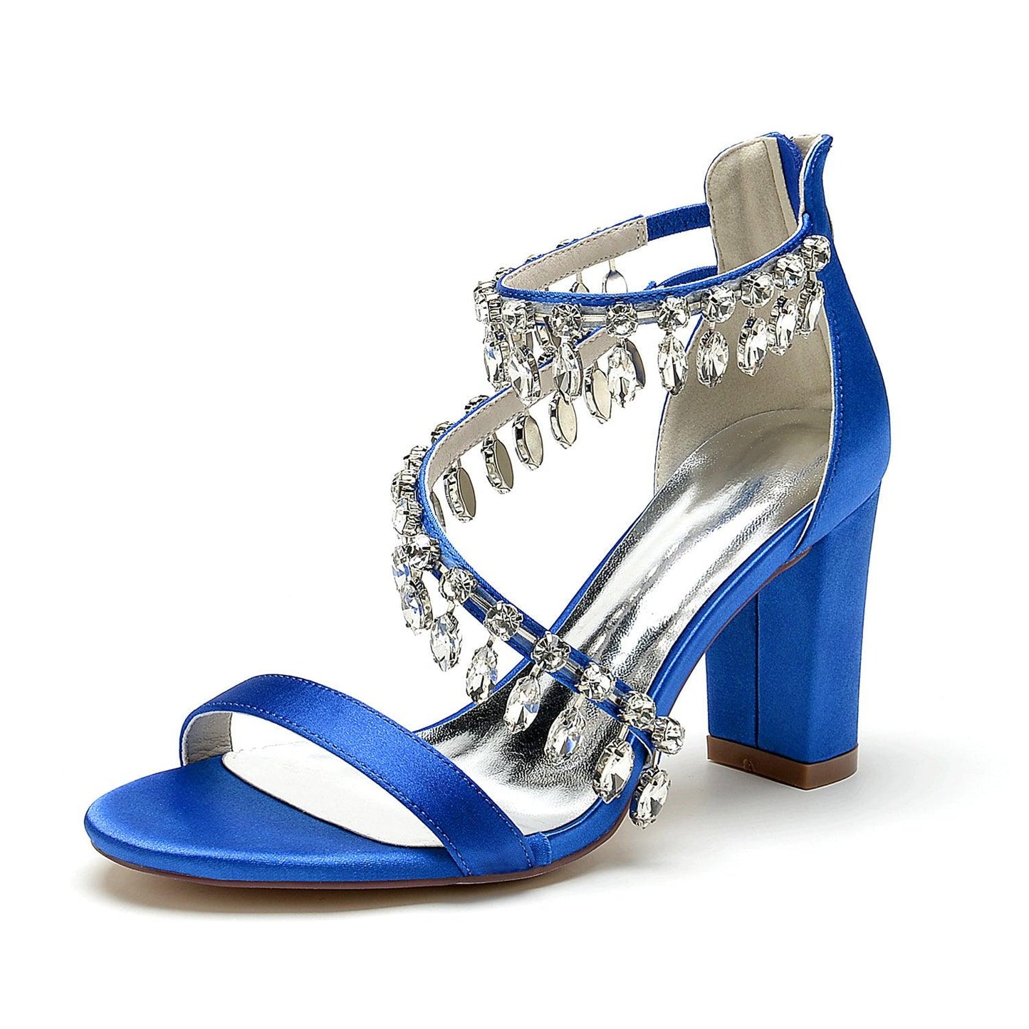 Chunky Heel 8.5cm Silk-Like Shoes CK0381 - COCOMELODY