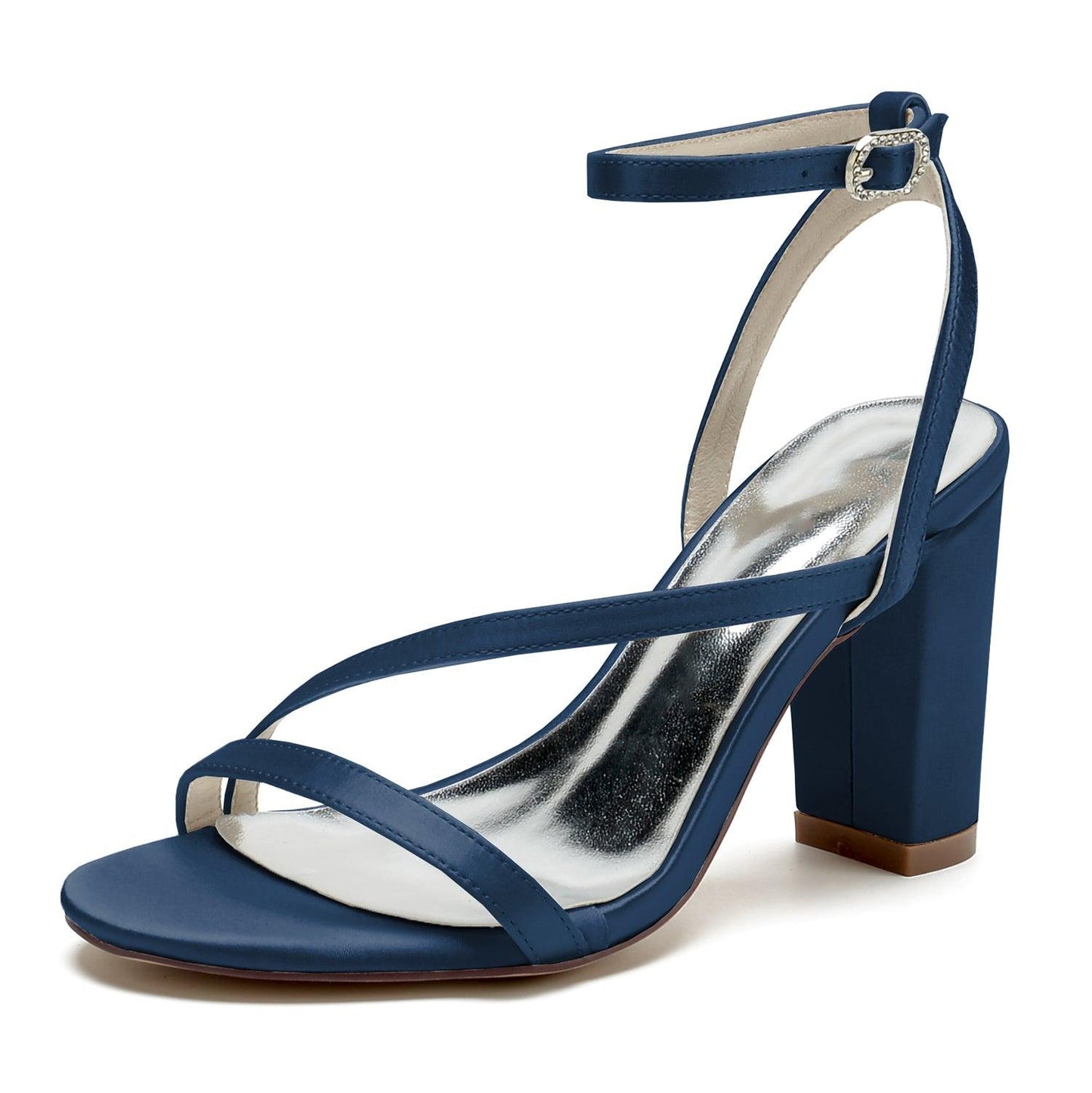 Chunky Heel 8.5cm Silk-Like Shoes CK0387 - COCOMELODY
