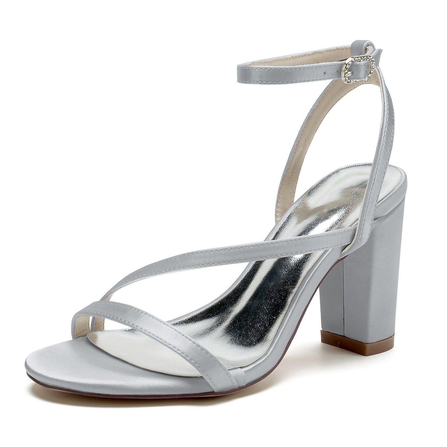 Chunky Heel 8.5cm Silk-Like Shoes CK0387 - COCOMELODY